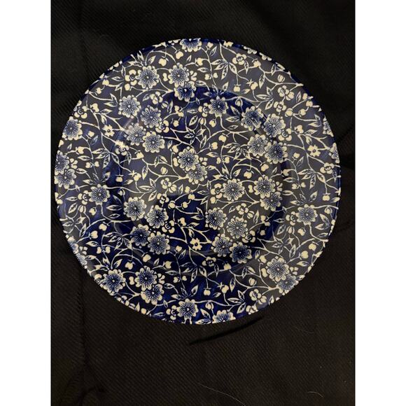 Queens Blue Ditsy Floral Dessert Salad Plate 7.5” x 7.5” Shabby Cottage - Picture 2 of 5